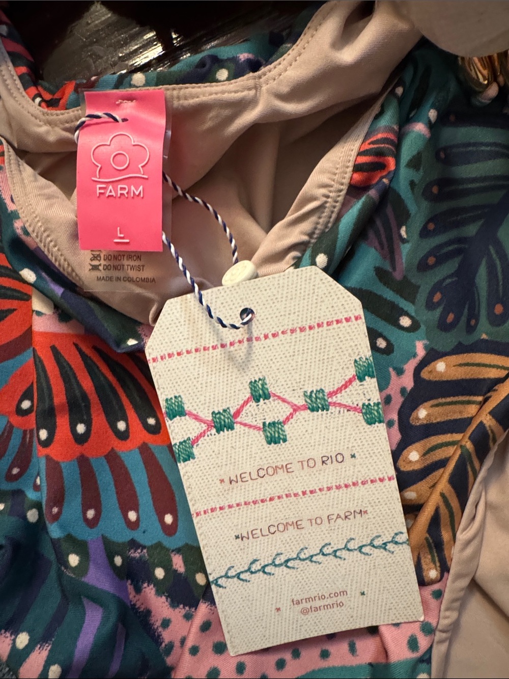 NWT Farm Rio one-piece Swimsuit Size L - Picture 10 of 10